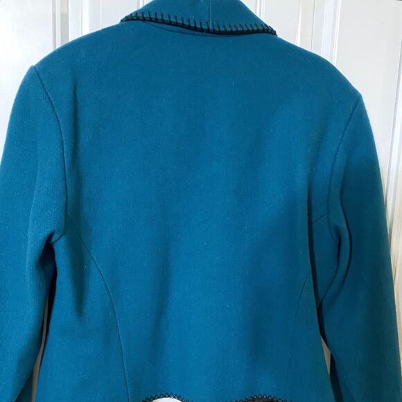 Vintage Mid-West Garment Co Teal Cropped Western-Style Bolero Jacket Medium - Picture 3 of 10